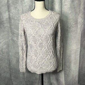 Sonoma Lavender and Cream Crewneck Long Sleeved Sweater - size Small